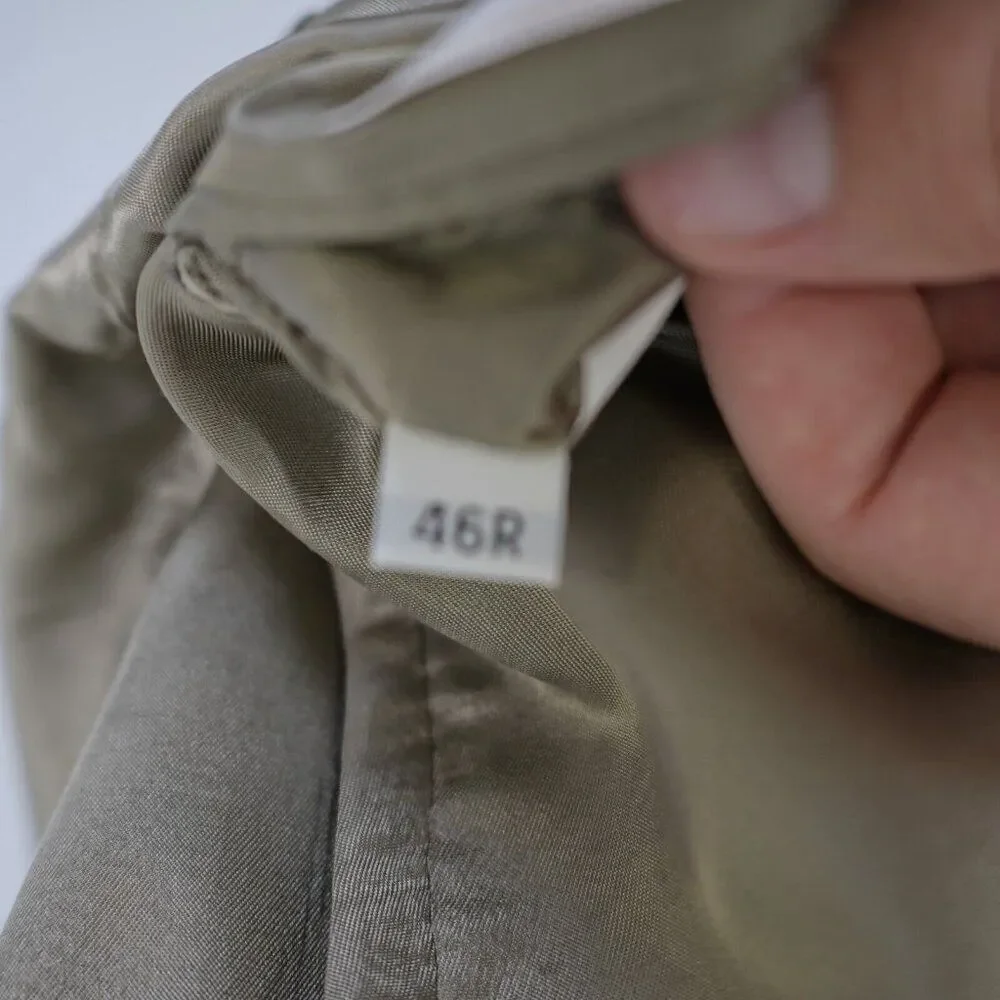 Austin Reed Thick Wool Green‎ Beige Check Sport Coat 46R 3 Button 0 Vent
